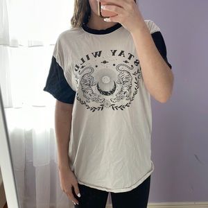 Over sized tee. Warn once.